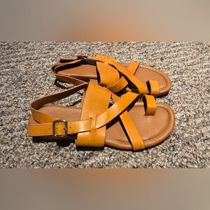 Sarto Orange Leather Sandals, size 6.5